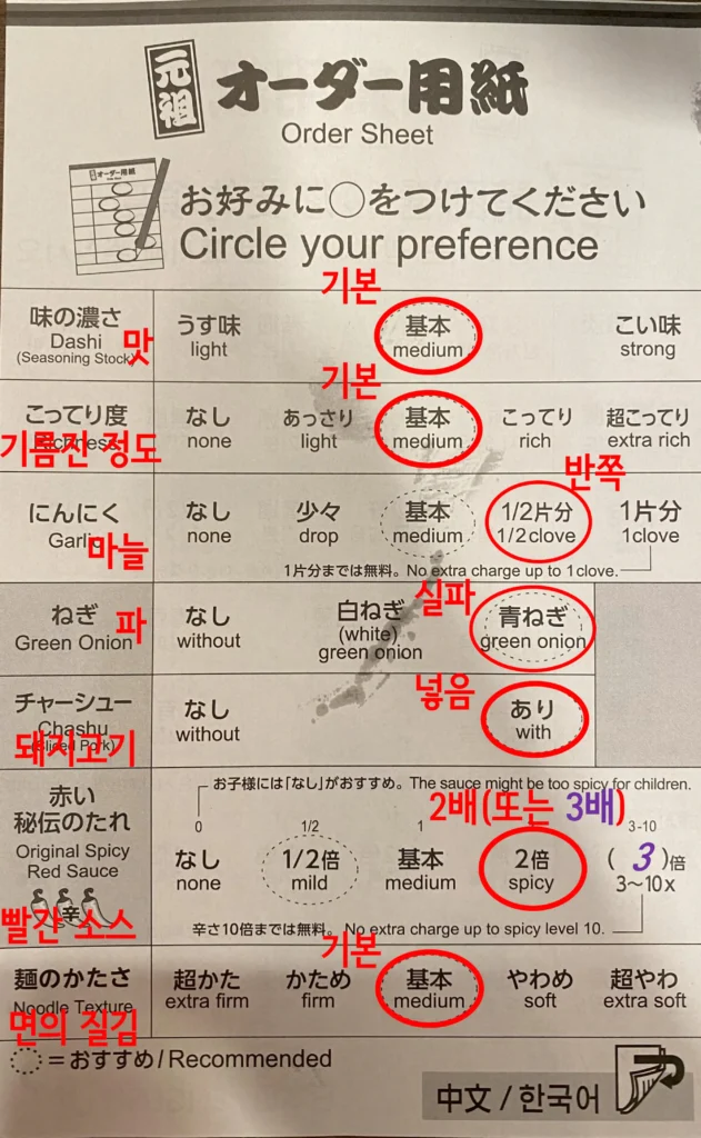 이치란 라멘 황금레시피